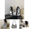 Stylish White Canvas Tote Bag For Women 2024 Featuring Trendy Stripes And Spacious Design