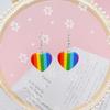 Rainbow Pride Earrings Gifts LGBT Lesbian Gay Pride Rainbow Earrings for Women Cute Star Heat Shape Drop Dangle Jewelry Gifts Accessories
