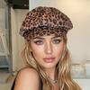 Hat Female summer leopard print zebra pattern octagonal hat duck tongue beret European and American face little painter hat