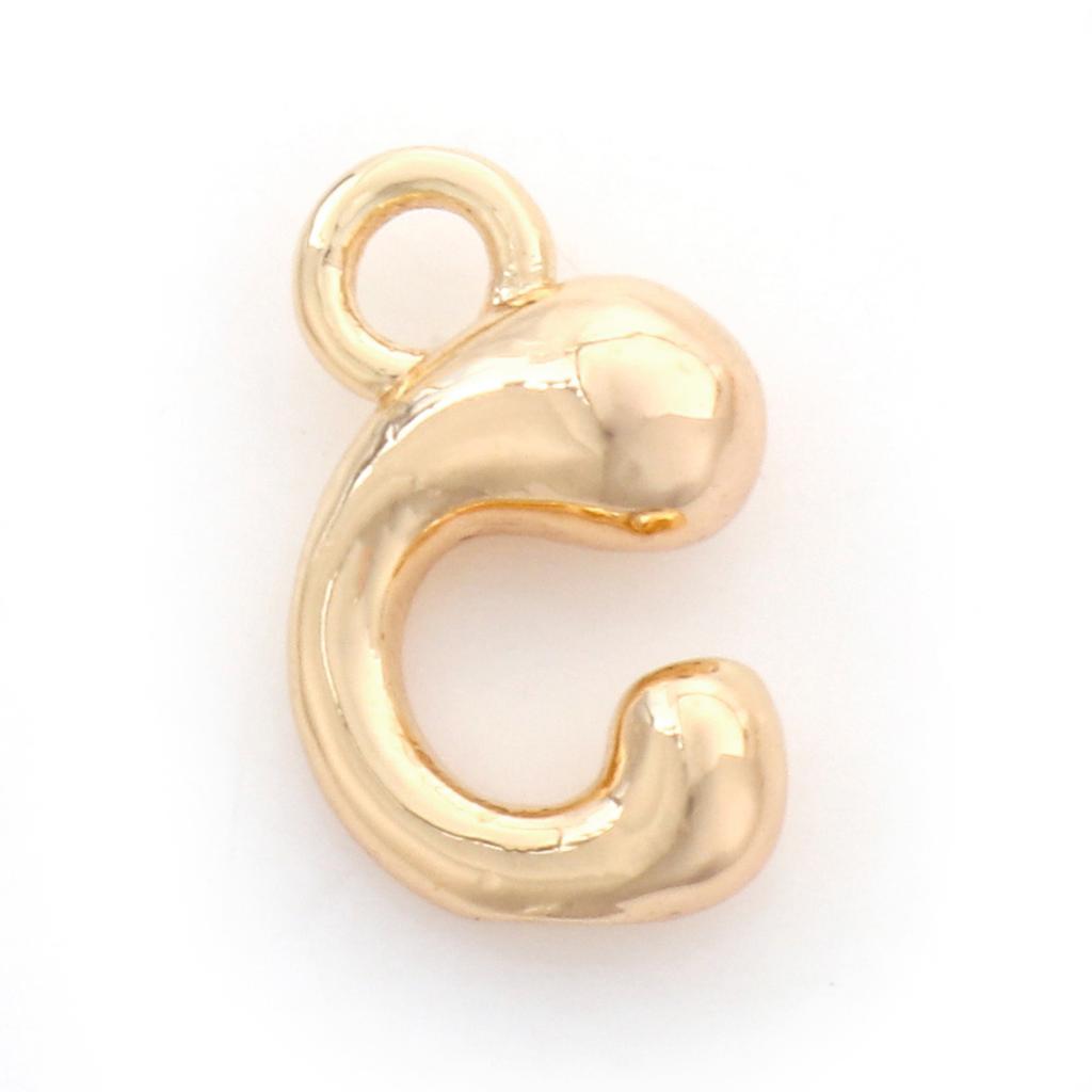 3 Piece Brass Charms 18K Real Gold Plated Capital Alphabet/ Letter Message " A-Z " Pendant Accessories DIY Personalized Jewelry