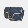 [Pre-Owned] Marmont GG Silver Logo Color-Blocked Quilted Chain Leather Mini Shoulder Bag - Very Good #RNI9DU
