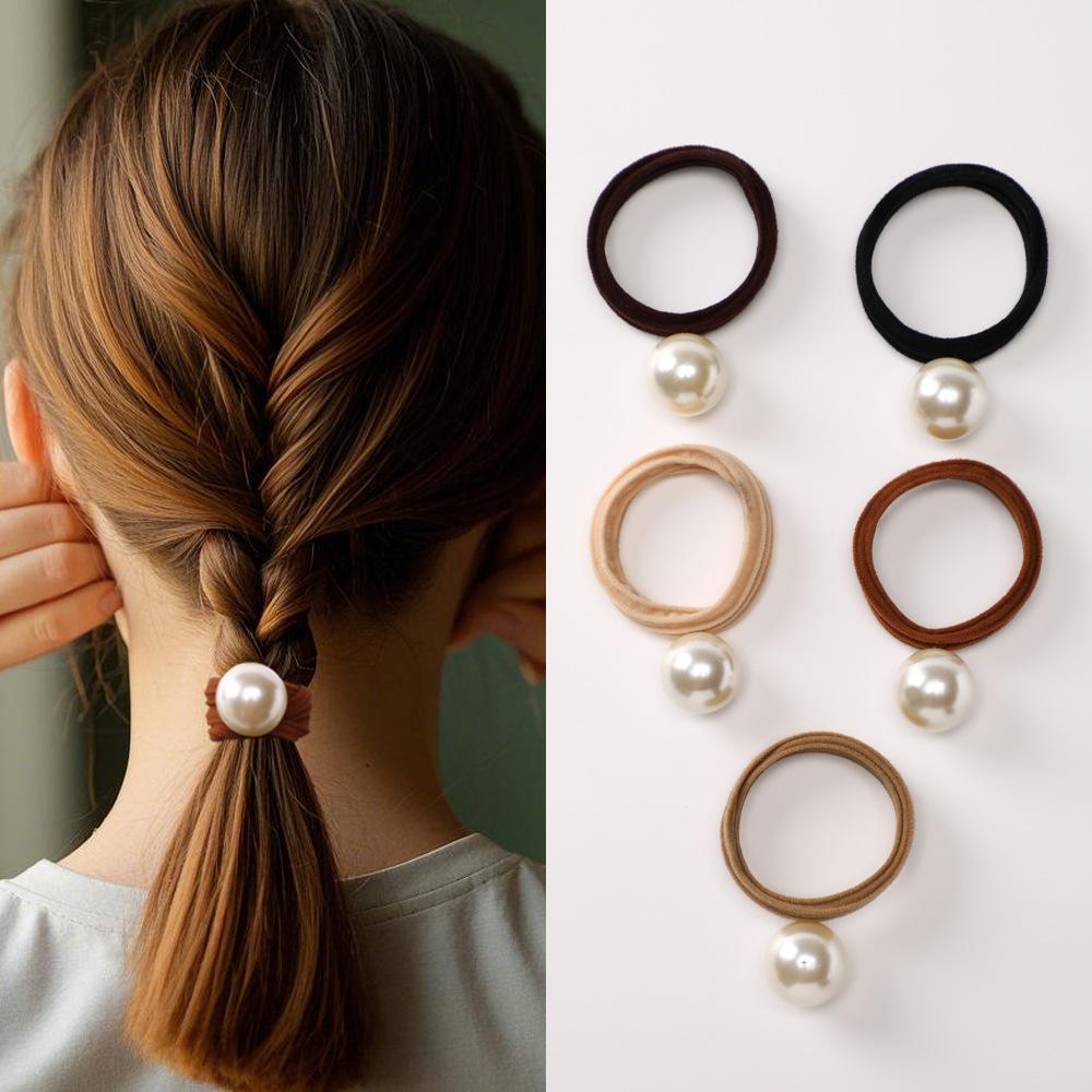 Elegant Japanese Korean Pearl Hair Tie – Versatile Luxury Towel Ring for Stylish, High-Grade Look