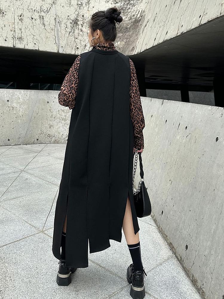 Xitao Vestido Irregular de Cor Sólida Sem Mangas ZYY1111