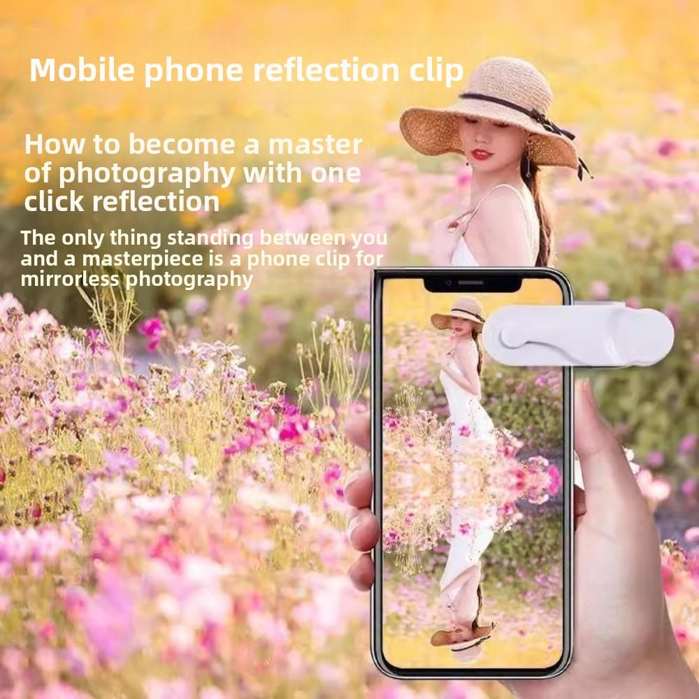 Adjustable Smartphone Camera Mirror with Cleaning Cloth HD Glass Quality Mirror Effect Lens Mirror Effect Portable