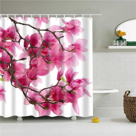 

Floral Bamboo Dandelion Maple Leaf Flower Plum Blossom Fabric Waterproof Polyester Shower Curtains Hooks Bathroom Accessories W60H190(CM)-1 Pcs