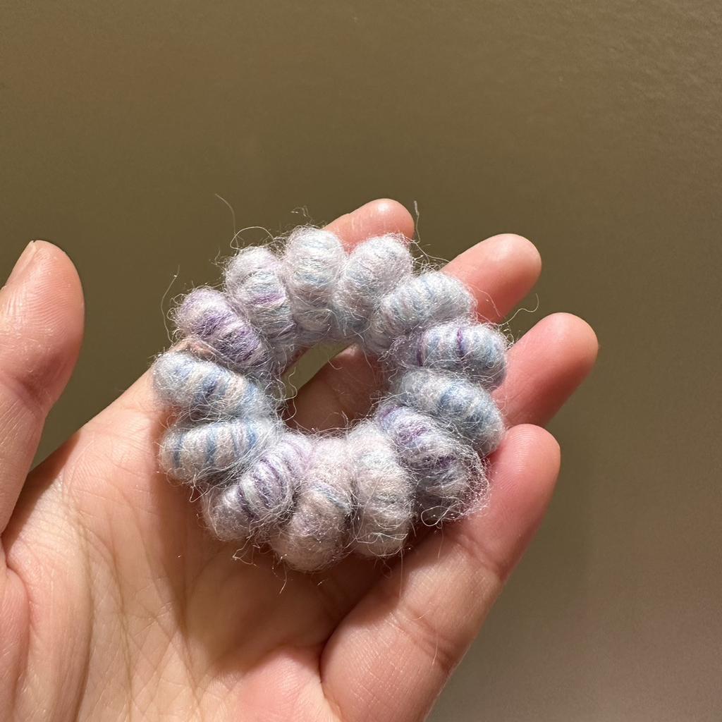 Beautiful Colorful Yarn Hairbands for Women Telephone Coil Shaped Strong Elastic Hairbands Autumn Winter Headwear