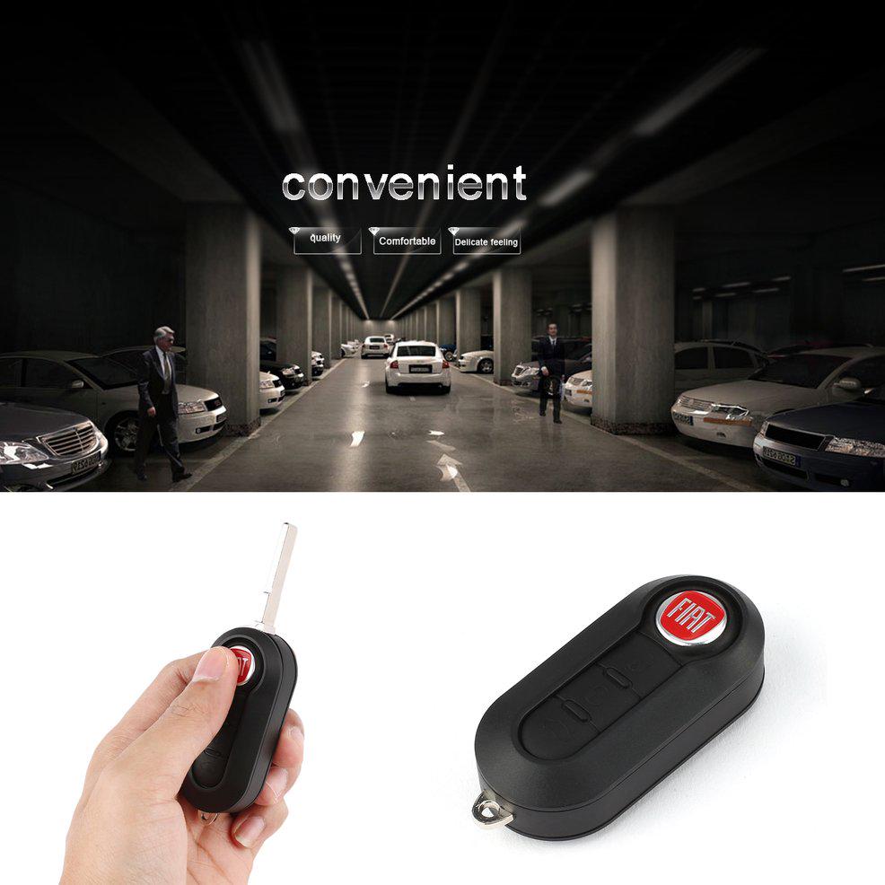 FUNDA 3 TECLAS C/ÁSCARA LLAVE PARA MANDO A DISTANCIA DE FIAT 500 500L PUNTO EVO BRAVO DOBLO PANDA