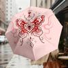 1pc Butterfly Heart Automatic Folding Umbrella 8 Rib Iron Frame,  Suitable for Travel, Daily Use, Birthday, Women & Men Gift c1231067