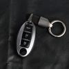 Car Key Cover for Nissan 5 Buttons Key Case TPU Metallic Gray Keychain for Nissan Altima Sentra Rogue Pathfinder Murano Armada M