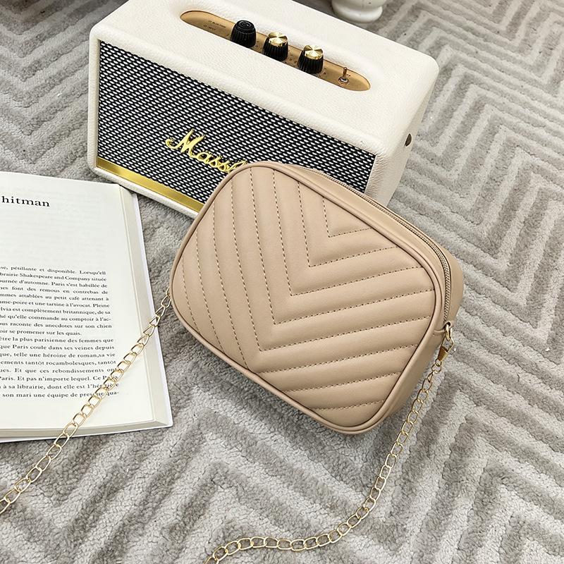 Small bag chain shoulder crossbody camera bag striped change mobile phone women's bag