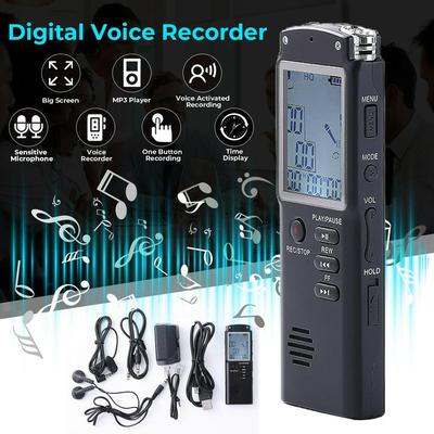 Professionelles USB-Diktiergerät 96 Stunden Diktaphon Digitales Audio-Diktiergerät Lautsprecher WAV MP3-Player 8/16/32GB