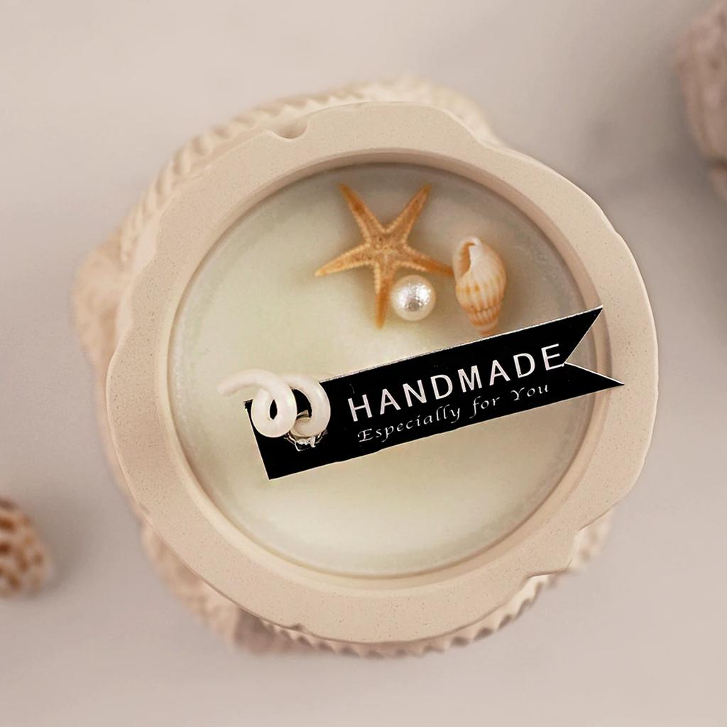 Ocean Series Cylindrical Candle Jar Silicone Mold DIY Embossed Shell Starfish Storage Jar Gypsum Concrete Resin Mold Home Decor