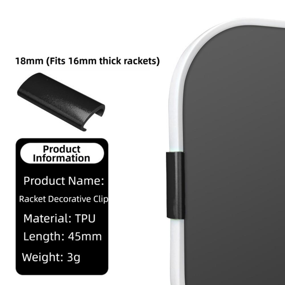 Подходит для защитной ленты края ракетки для пиклбола 16 мм, утяжеленных блоков, амортизирующих зажимов для защиты края, разноцветных декоративных чёрный