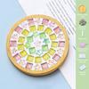 DIY Glass Mosaic Tile Coaster Set Mixed Color Mosaic Kit with Wooden Coaster Kids Adults Handmade Mosaic Crafts Coaster with Accessories