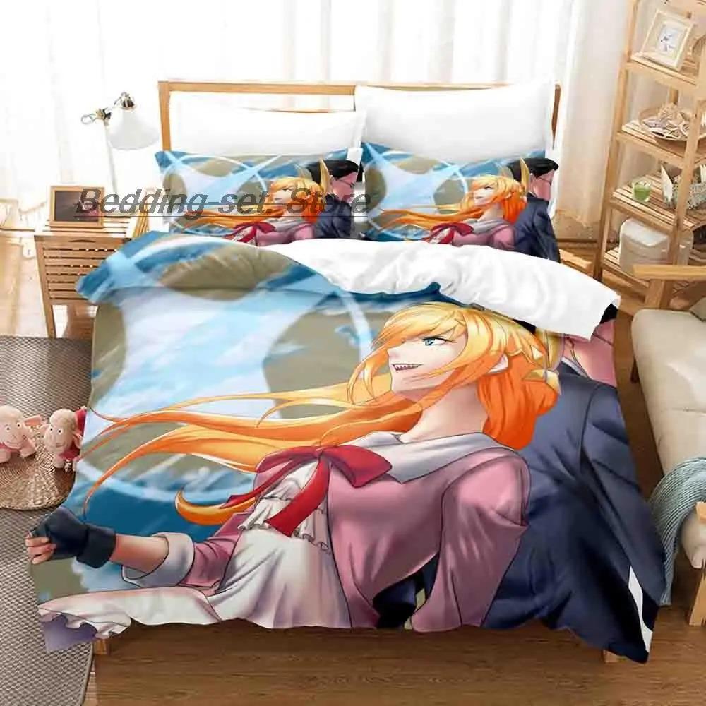 

Comfortable Anime Print Bedding Set With Duvet Cover And Pillowcases Single Twin Full Queen King Sizes For All Ages EU Single 135x200cm