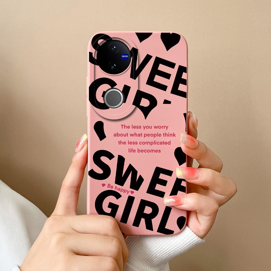 For Vivo V50 Lite Case Cute Cartoon Phone Shell Soft Liquid Silicone Back Cover For Vivo V 50 Full Protection Shockproof Bumper