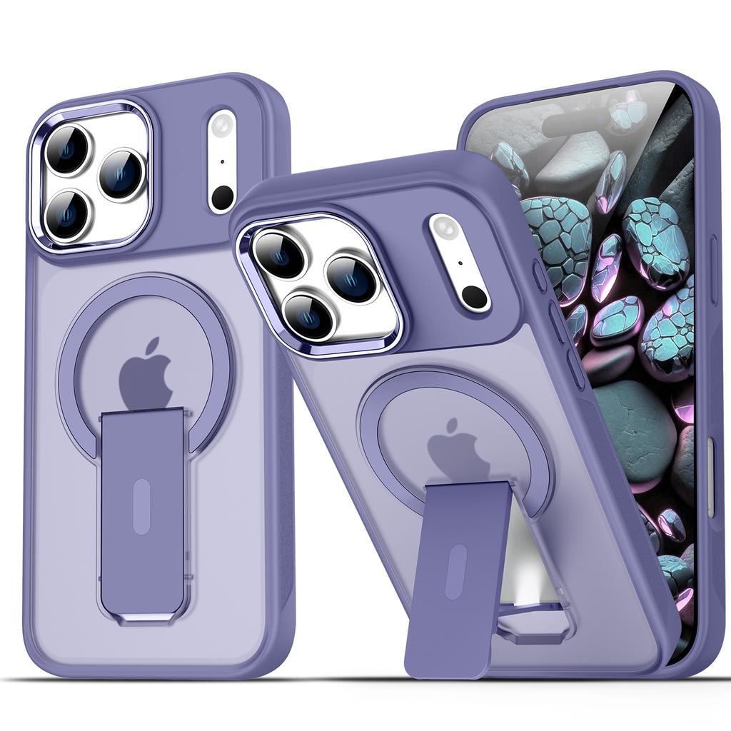 Luxusný puzdro s výklopným stojanom a opierkou pre iPhone 17 Air 16 e 15 14 Plus 13 12 11 Pro Max Pre Magsafe Kryt na bezdrôtové nabíjanie