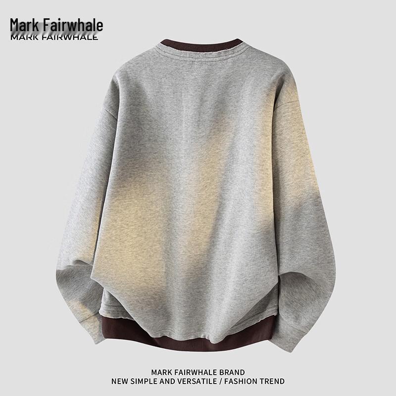 Mark Fairwhale American Style Half-Zip Fake Two-Piece Loose Sweatshirt