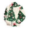 Men's Corduroy Zip-Up Jacket with Pockets, Long Sleeve Casual Coat with Christmas Print