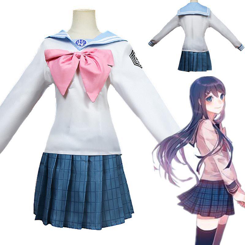 Stylish Sayaka Maizono Danganronpa Anime Uniform Costume Cosplay Suit With Wig