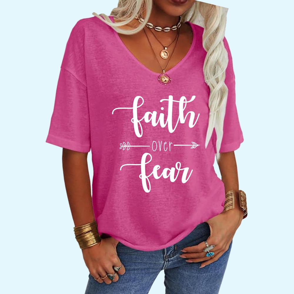 

Женская мода V-образный воротник футболка летняя повседневная футболка с буквенным принтом свободная футболка с коротким рукавом XXL розовый