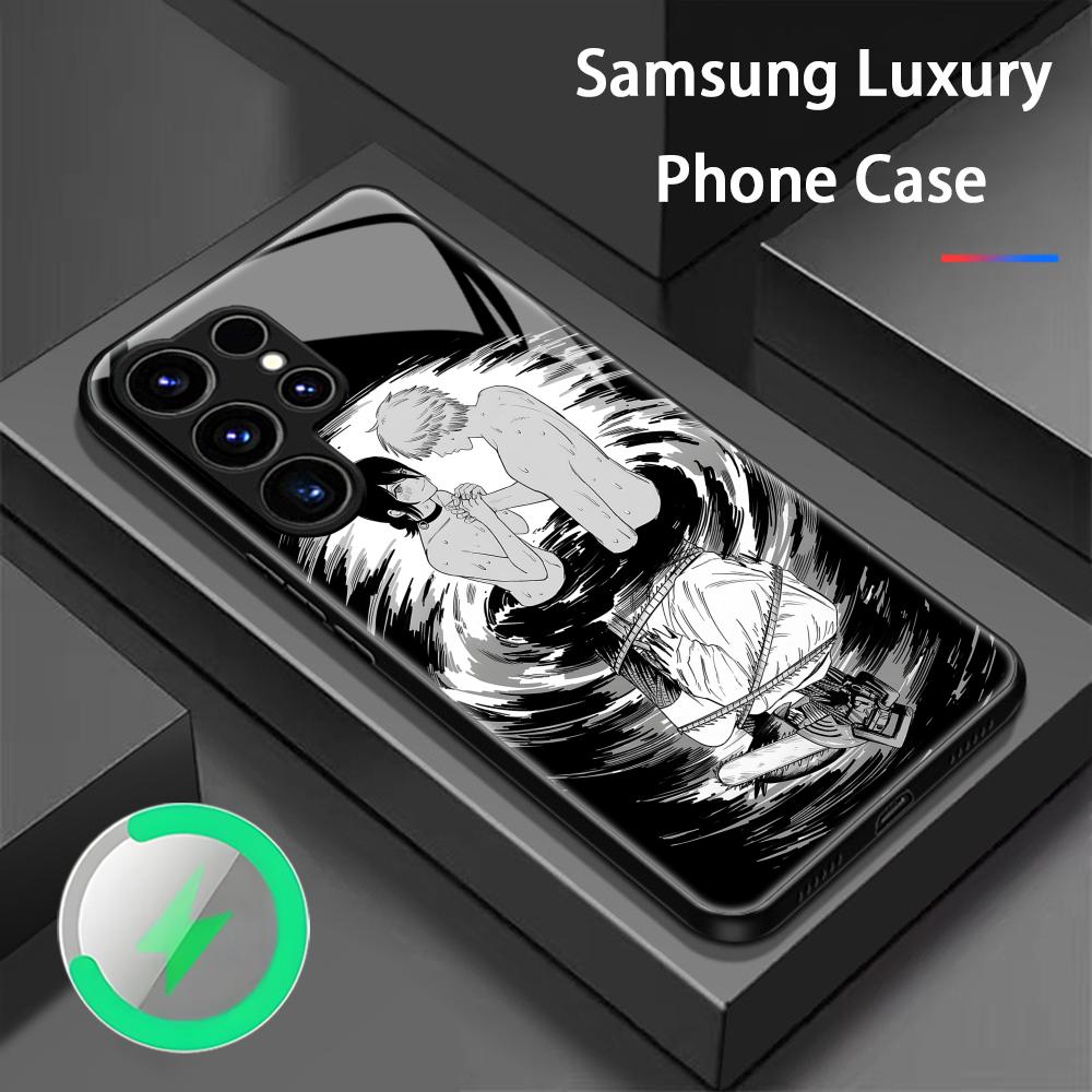 Anime Chainsaw Man  Phone Case For Samsung S25 S24 S23 S22 S21 S20 Plus Ultra Note20 Glass Magnetic Case