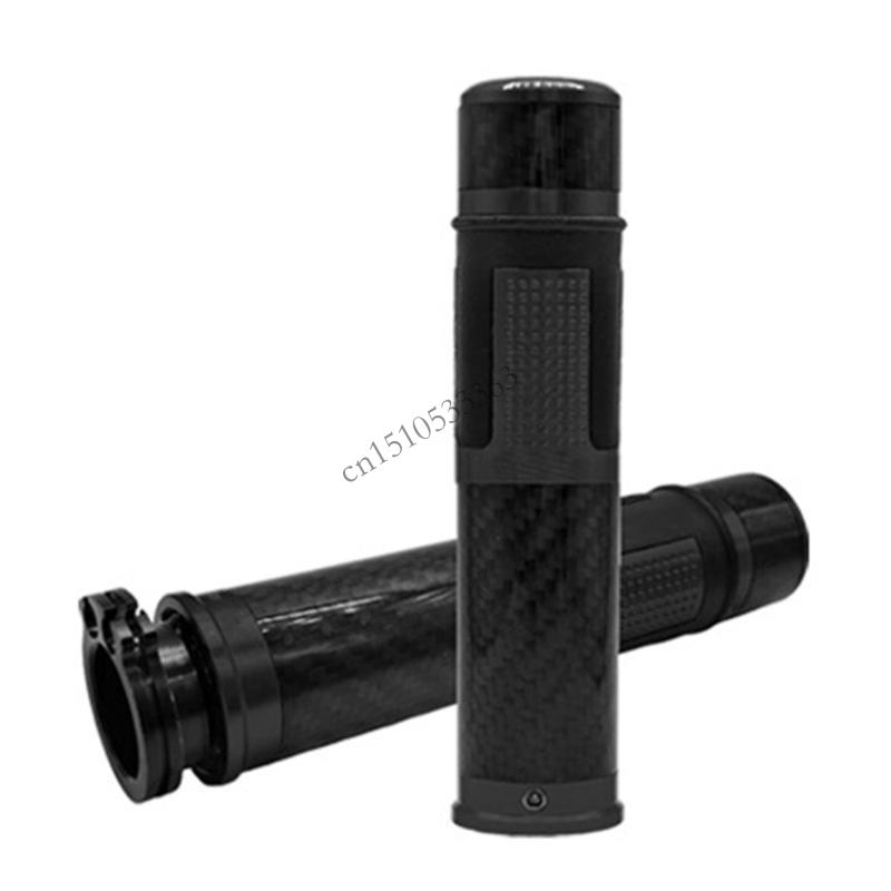 

090E Stylish Carbon Fiber Design Motorcycle Grips Strong Strength Handlebar Providing Superior Grip Quick Install for Bikes чорний