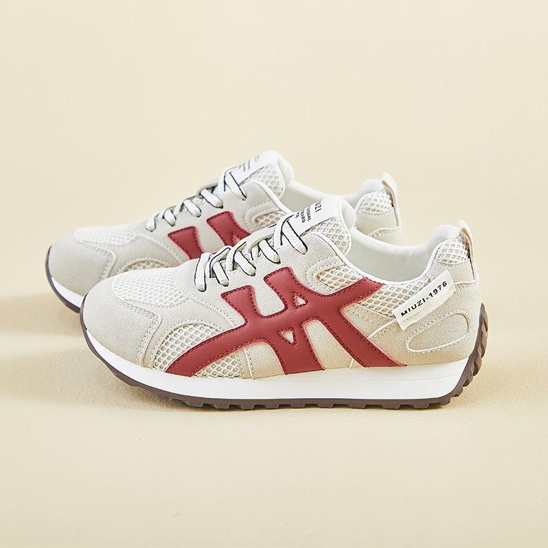 

Sneakers Women Casual Shoes 2025 Outdoor Running Vulcanized Shoes Comfortable Non-slip Lace-up Fashion Shoes Zapatillas De Mujer 35 красный