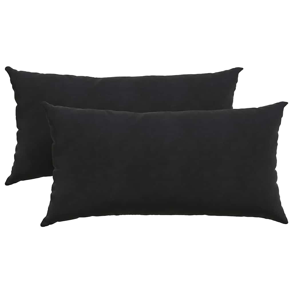 Sofa Cushions 2 Pieces Black 80 X 40 Cm Cord Fabric