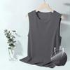 Men's Solid Color Casual Sleeveless Tank Top Round Neck Breathable Vest Sweat Drying Tank Top Suitable for Summer Sports