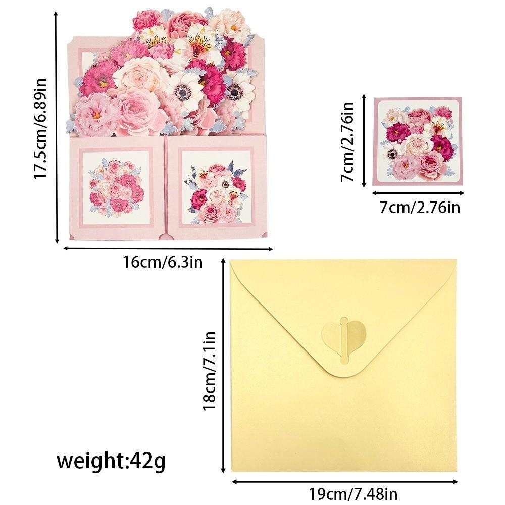 Creative paper 3D Pops-up Bouquet Floral Box Bouquet Flower Greeting Card Folding Postcard Birthday Wedding
