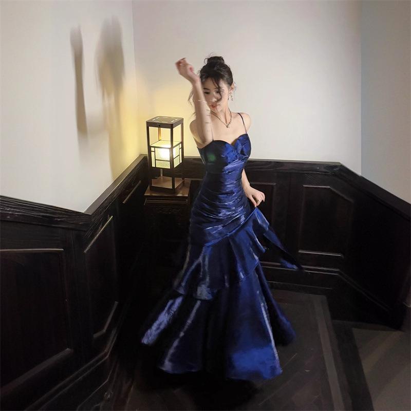 Sanya Seaside Vacation Ruffle Spaghetti Strap Mermaid Dress