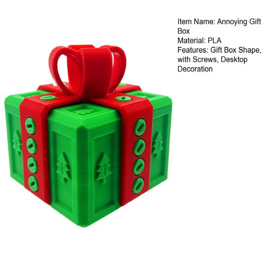 Annoying Gift Box with Screws 3D Printed Puzzle Present Box Prank Screw Challenge Case Home Office Decoration Ornament Christmas Gag Gift