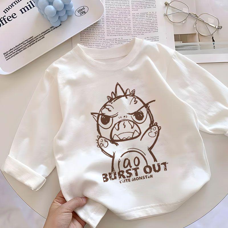 Trendy Little Boy 2025 Long-Sleeved Cotton T-Shirt - Stylish Spring & Autumn Wear