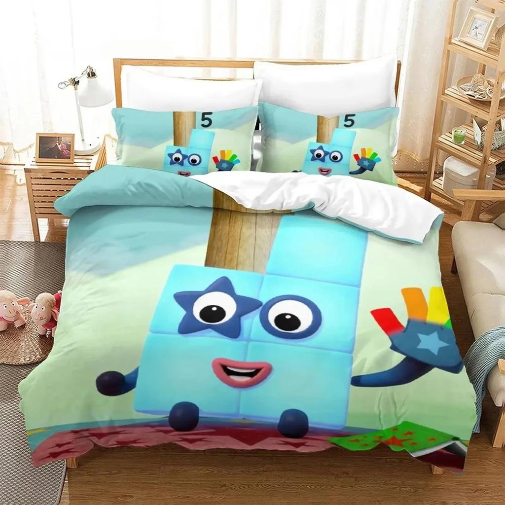 Fashion 3D Print Cartoon N-Numberblocks Bedding Set Double Twin King Duvet Cover Comforter Pillowcase Boys Girls Adults Bedroom