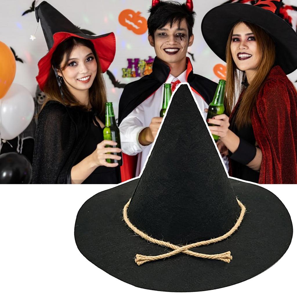 Comfortable Witch Hat Adult Teen Halloween Parties Witch Hat Practical Adult Cosplay Hat for Carnivals Photography