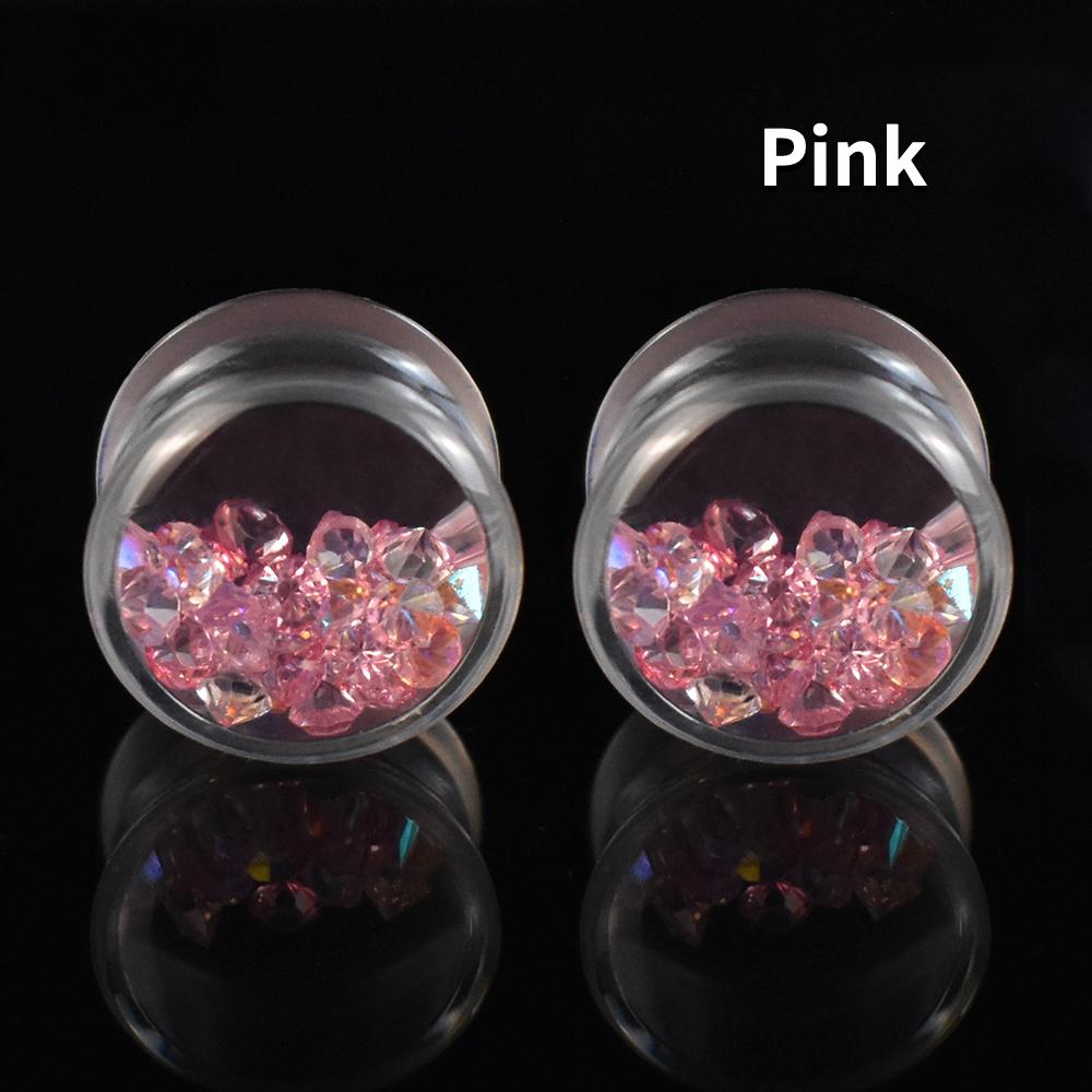 

8-30 мм красочные искусственные драгоценные камни, туннели для ушей, заглушки, акриловый расширитель для ушей, носилки, ювелирные изделия для пирсинга 8mm розовый