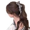 Korean Style Polka Dot Bow Banana Clip for Women – Elegant Textured Fabric Hair Accessory