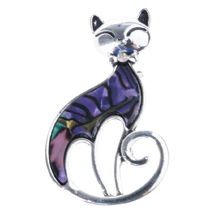 Handmade Feather/Cats Brooch Lightweight Copper Alloy Decoration Accessories For Jackets Scarves And Handbags