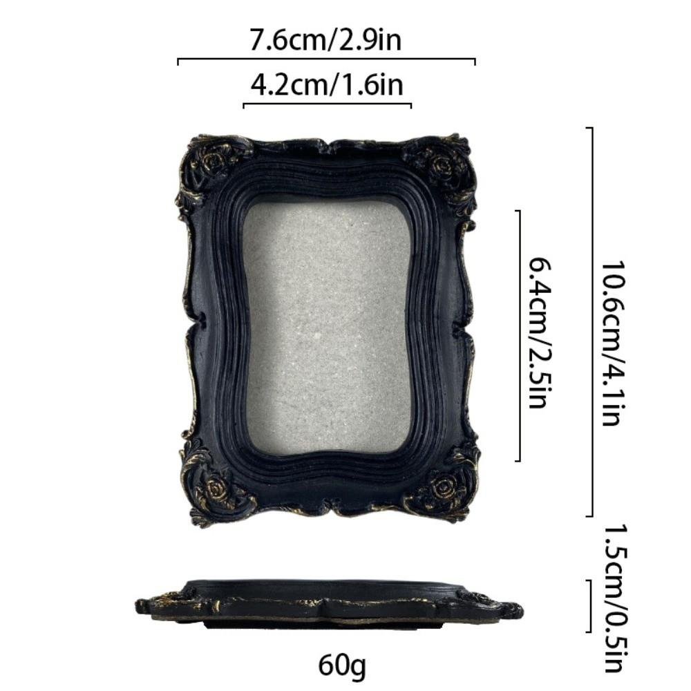Black Baroque Style Photo Frame Goth Photo Display Holders Picture Frame Ornaments Living Room