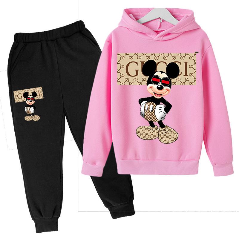 Disney Authentic Mickey Mouse Hoodie & Sweatpants - 2025 Kids' Casual New Year Outfit