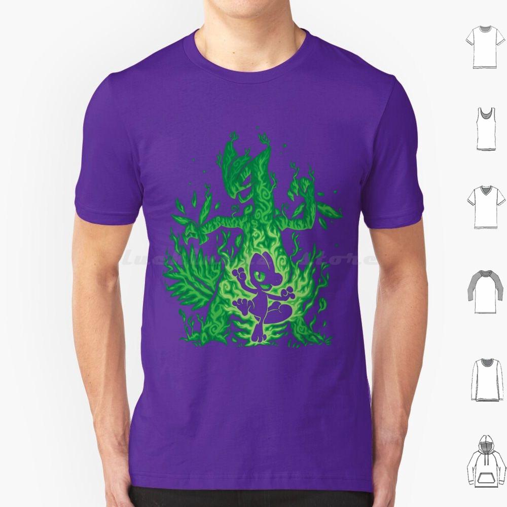 Silhouette : Grass Lizard Evolution T Shirt Big Size 100% Cotton Silhouette Evolution Generation 3 Pókèmón P ? K ? Chü Tr ? ? ?