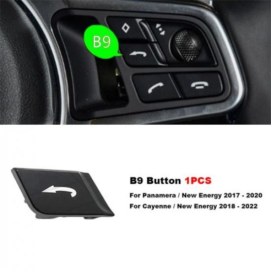 1x Matte Black Car Steering Wheel Switch Button Fix For Porsche Panamera 2017-20
