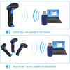 WoneNice Barcode Scanner Wireless 2-in-1 (2.4Ghz Wireless+USB 2.0 Wired) Handheld Bar Code Scanner Reader (Blue)