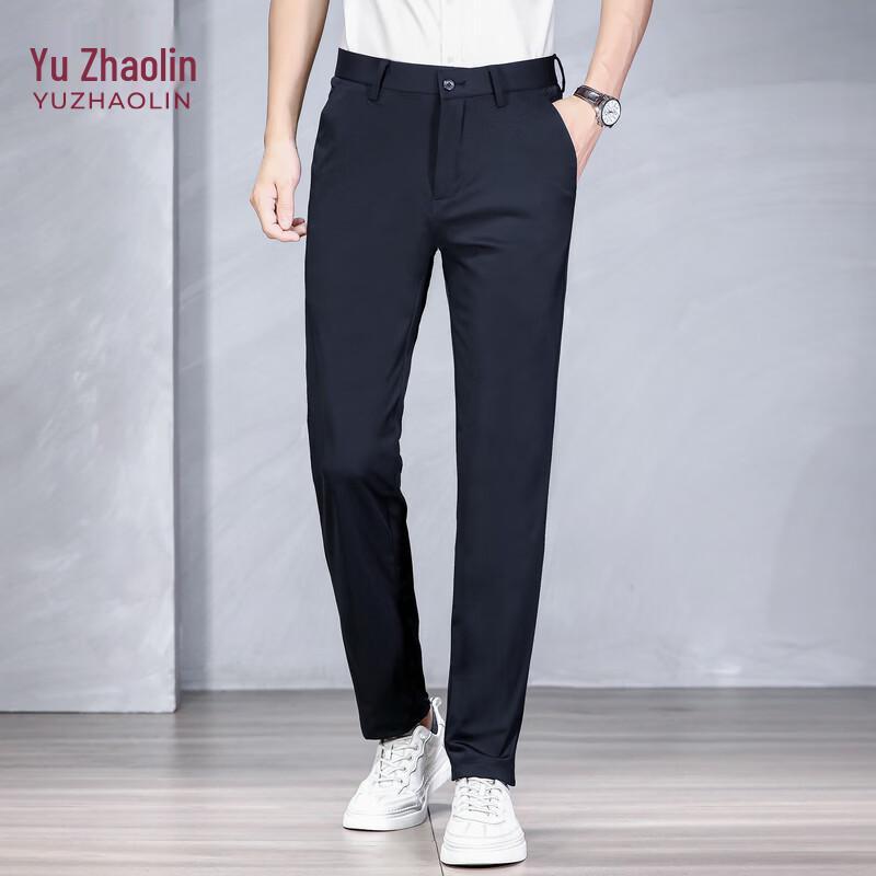YUZHAOLIN Men s Summer Breathable Cool-Feel Casual Pants 175/84A темно-синий