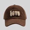 Plush Letter Retro Pattern Women Casual Corduroy Baseball Hat Autumn For