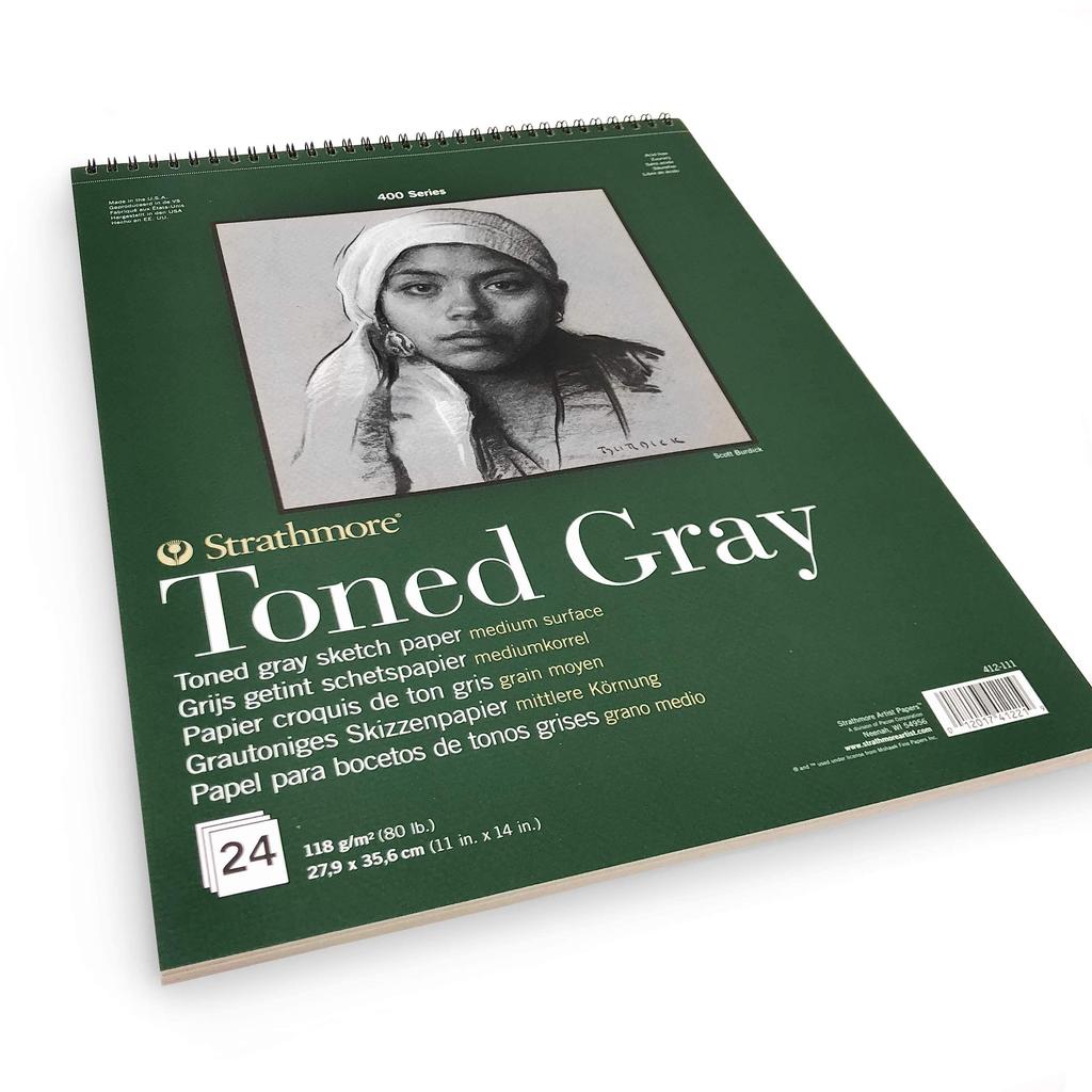 Strathmore Toned Sketch Paper Pad 28cm x 36cm Gray 24 Sheets -36kg