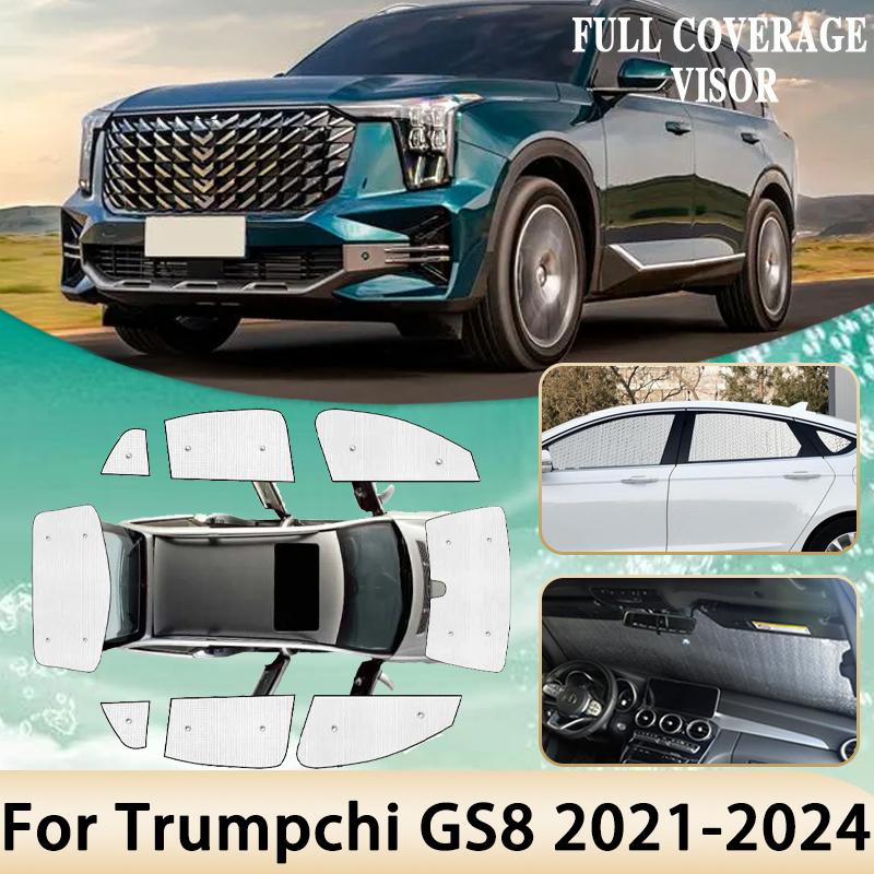 For Trumpchi GAC GS8 2024 Accessories ~ Car Windshield Visor Full Window Sun Protection Anti-UV Shaby Sunshades Stickers