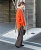 ITEMS \ URBAN RESEARCH Women's Side Slit Knit Pullover (ITA7-22A021) Orange, Free Size