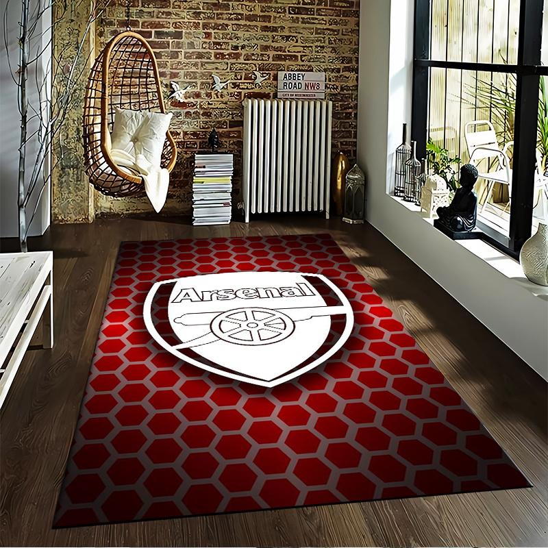 Red Hexagon Arsenal carpet Designed floor mat, suitable as a non-slip mat for the living room or bedroom sofa